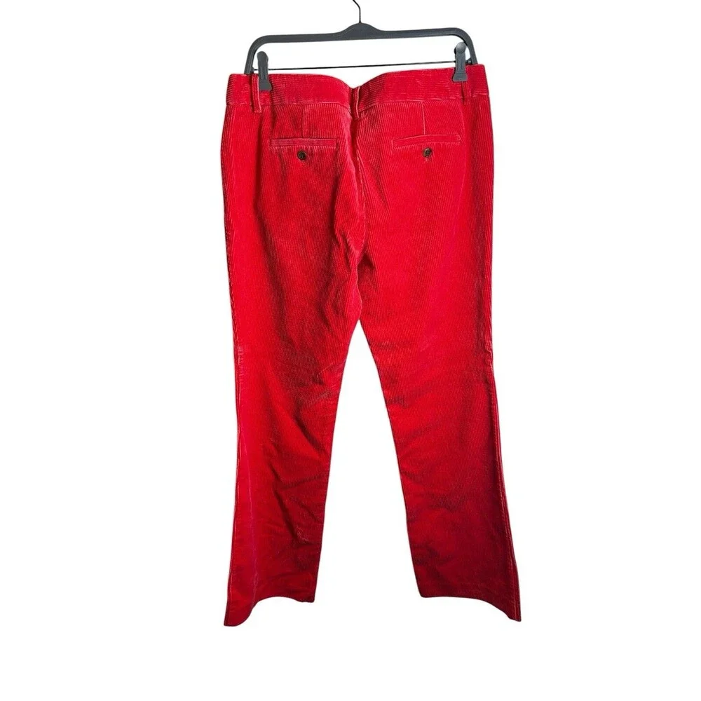 NWT J Crew Red Corduroy Pants Womens Size 12 Low Fit Straight Leg Lush Cords
